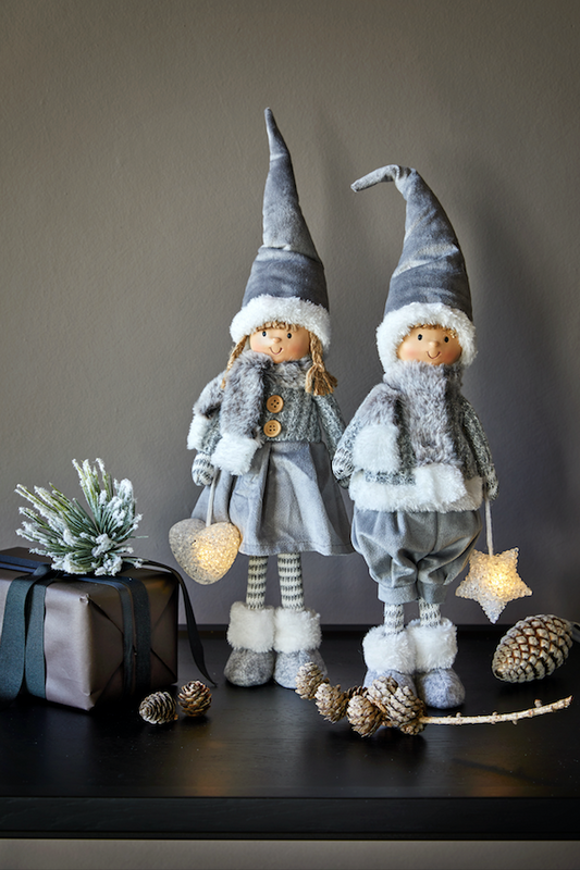 Santa Children m. LED-ljus set à 2