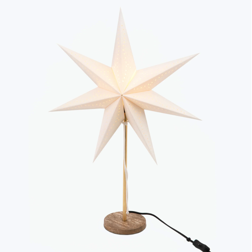 Stella White stjärna på fot 45 cm
