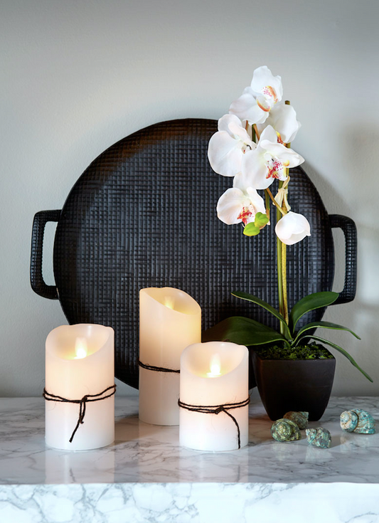 Flame LED blockljus vitt 12 cm 1st