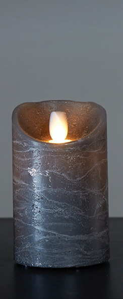 Flame LED blockljus grå 12 cm 1st