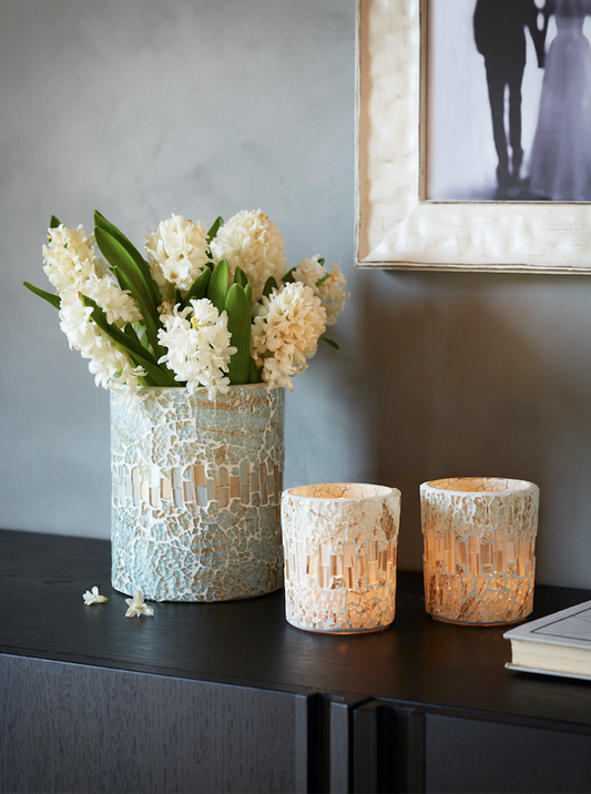 Mosaic värmeljushållare 2 st