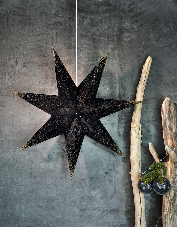 Stella Black adventsstjärna 60 cm