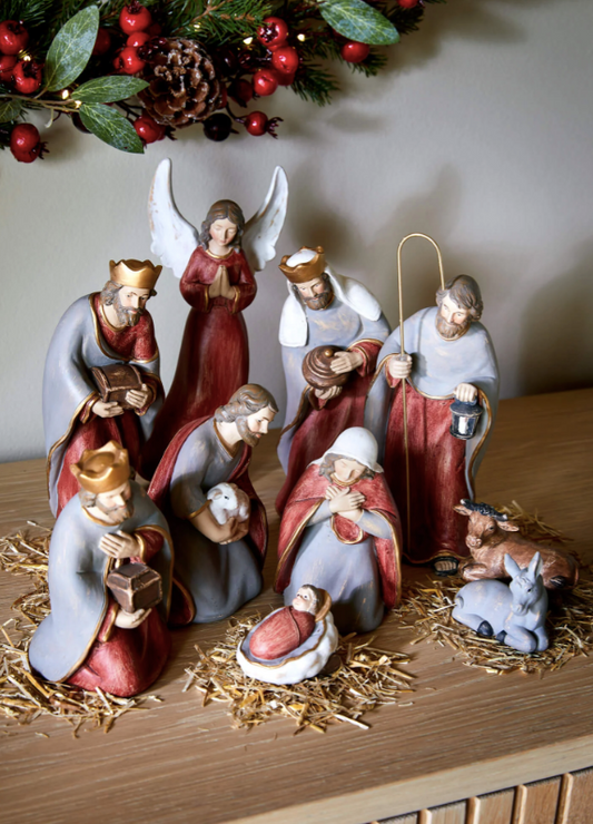 Bethlehem julkrubba röd