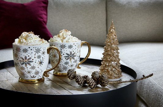 Golden Snowflake mugg 2 st